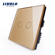 LIVOLO, сенсорный выключатель, стеклянная панель, VL-C302-61/62/63220 ~ 250 В, 2 банды, только стандарт Великобритании, сенсорный выключатель света с светодиодный индикатором 2024 - купить недорого