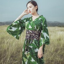 Green kimono female yukata women haori Japan geisha costume obi Japanese kimono traditional dress cosplay  TA444 Y 2024 - buy cheap