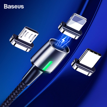 Baseus Магнитный Micro USB кабель для iPhone Samsung Быстрая зарядка магнит зарядное устройство адаптер USB Type C кабели для мобильных телефонов провод шнур 2024 - купить недорого