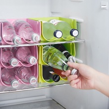 Caja de almacenamiento de bebidas para el refrigerador, recipiente de cerveza creativo, se puede apilar, estante de almacenamiento anticaída 2024 - compra barato