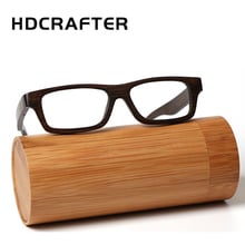 HDCRAFTER-Marco de gafas de madera Real para hombre y mujer, montura cuadrada de espejo grau, color negro 2024 - compra barato