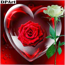 Diamond Painting Full Square/Round Drill Heart and Red Rose 5D Daimond Painting Embroidery Cross Stitch Mosaic Rhinestone Zou369 2024 - buy cheap