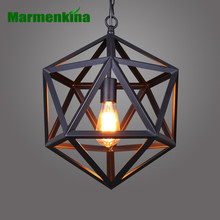Освещение Marmenkina RH, оборудование для восстановления, винтажная Подвесная лампа RH, подвесные светильники в стиле лофт, Алмазный стальной полиэдрон E27, комнатная лампа 2024 - купить недорого