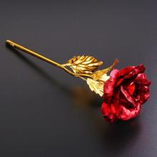 1 pcs 24K Gold Plated Rose Artificial Flower Valentine's Day Gift Romantic Golden Rose Decor Festive Party Supplies 2024 - buy cheap