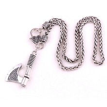 Viking Necklace Wild BSK Chain Battle Axe Attractive Add Your Male Charm Ornaments Special Design Pattern Provide Dropshipping 2024 - buy cheap