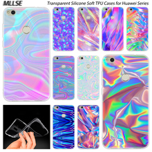 rainbow iridescent Silicone Case for Huawei NOVA 3 3i 4 Honor 7A Pro  7S 6X 7X 8X 8 9 10 Lite Play View 20 Cover 2024 - buy cheap