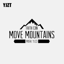 YJZT 17.8CM*9.9CM FAITH CAN MOVE MOUNTAINS MARK 11:23 Car Sticker Vinyl Decal Christian Black/Silver C3-1480 2024 - buy cheap