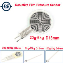 Sensor de pressão película resistiva 4mm 7mm 10mm 18mm, resistor sensível à força flexível para robô dispositivo vestível, 20g-6kg 5kg-50kg 2024 - compre barato