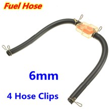 6mm Fuel Pipe Hose Filter IN LINE+ 4 Clips For Motorcycle Motorbike Scooter New 2024 - купить недорого