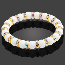 Pulsera de Chakra para hombre y mujer, brazalete de cuentas de piedra Natural, oro, cristal, blanco, Buda, Reiki, oración 2024 - compra barato