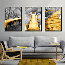 Black Minimalism Style Gold Bridge Canvas Painting Nordic Poster Landscape Wall Pictures For Room Art Decorative Unframed 2024 - buy cheap