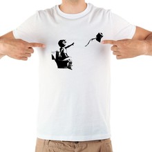 Бэнкси Граффити искусство маленькая девочка хочет туалетную бумагу забавная Футболка мужская летняя новая белая Повседневная крутая Мужская футболка с коротким рукавом 2024 - купить недорого