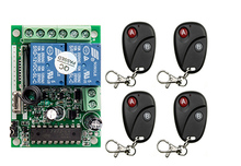 Interruptor remoto sem fio 12v, 10a, 2 canais, transmissor + 1 receptor, código fixo, 315/433mhz