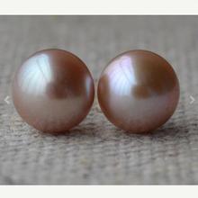 Elegante 100% Pendientes de perlas de agua dulce genuinas para las mujeres, AAA 9MM perla lavanda Silvers Jewellery 2024 - compra barato