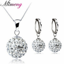 100% Silver 925 Sterling Silver Jewelry Sets Fashion White   Set for Women Necklace + Earring Solid Silver 2024 - buy cheap