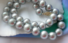 Collar de perlas cultivadas en agua dulce, 17 ", 12mm, color gris, redondo 2024 - compra barato