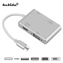 4 In 1 USB 3.1 Type C to HDMI-compatible VGA DVI USB 3.0 Output USB C Extend Hub 4K 1080P 3D Video Converter for Macbook Laptops 2024 - buy cheap