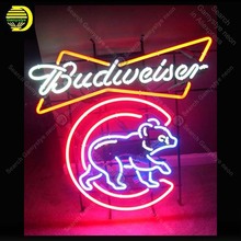 Budweise неоновая вывеска для организаций и магазинов неоновых ламп знак медведь стекло ручной работы трубки светодиодные вывески неоновый светильник знак enseigne lumineuse неоновые картины маслом для продажи 2024 - купить недорого