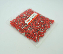 1000pcs E7508 tubular wire connector electrical terminals cable crimps wire ferrules For 0.5mm2, 22 AWG Wire Red/Anycolor 2024 - buy cheap