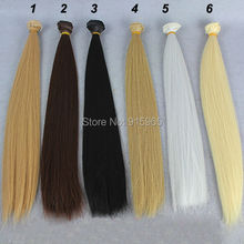 6pieces/lot  Wig refires bjd hair 35cm*100CM black brown grey flaxen golden color wig hair for 1/3 1/4 BJD DIY 2024 - buy cheap