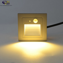 YRANK 3W Motion Sensor LED Stair Step Lights PIR LED Footlight Embedded Corner Wall Light Indoor Outdoor Floor Underground Lamp 2024 - buy cheap