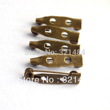 HOT SALE!!! 1000pcs Antique bronze brass Safety pin 20mm 2 holes Brooch Back Brooch Base Blank Findings 2024 - buy cheap
