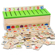 Caja de clasificación a juego con forma de juguete de madera para niños, puzle con número de tarjeta/fruta/cognitivo, de temprana 2024 - compra barato