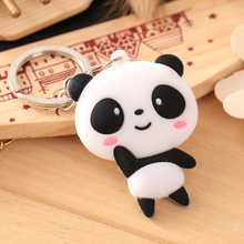 Cute Anime Kawaii Panda Animal Keychain Women Key Chain Car Motorcycle Silicone PVC Keyring Girls School Bag Pendant Gift 2024 - buy cheap