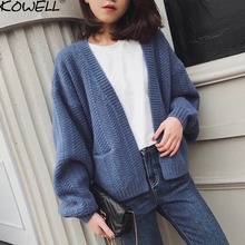 Winter Knitted Sweater Cardigan Women Elegant Autumn Cardigan Female Turn Down Collar Casual Short Sweater Outwear New 2018 2024 - buy cheap