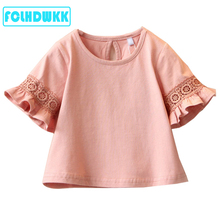 Camiseta de manga corta para niños y niñas, ropa de marca de algodón, rosa, 2018 2024 - compra barato