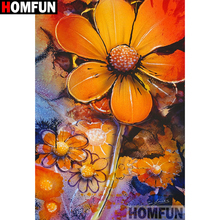 HOMFUN-pintura de diamante 5D DIY "flor", bordado de diamantes de imitación cuadrados o redondos, estilo punto de cruz 5D, decoración del hogar, A07848 2024 - compra barato