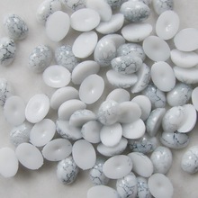 1000pcs White 6*8mm Half Oval Flatback Turquoise Beads Gems For Sewing Craft Decoration DIY Beads 2024 - buy cheap