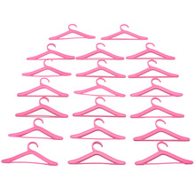 20Pcs Cor Rosa Cabides Roupas Vestido Acessórios Para Boneca Pretend Play Presentes Das Meninas 2024 - compre barato