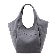 Large Pocket Casual Tote Women's Handbag Shoulder Handbags Canvas Leather Capacity Bags For Women 2018 Hobe Bag bolsa feminina 2024 - buy cheap