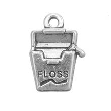 my shape Zinc Alloy Metal Antique Silver Plated Dental Floss Charms diy Bracelet Pendants Wholesale 30pcs 2024 - buy cheap