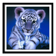Pintura diamante 5d diy pintura diamante quadrado completo diamante bordado animais tigre diamante imagens redondas 2024 - compre barato