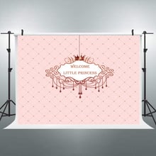 BEIPOTO Royal Little Prince princess Baby Shower Backdrop Golden Crown Background pink dessert table  Party Supplies Decoration 2024 - buy cheap