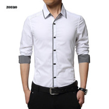 Camisa de manga larga para hombre, nueva moda de otoño, ropa de marca para hombre, camisa Social ajustada de talla grande, camisas M-4XL para hombre 2024 - compra barato