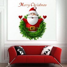 Санта-Клаус наклейки на стену украшение для дома дети Счастливого Рождества Подарки окно стены фон наклейки съемные наклейки декор 2024 - купить недорого