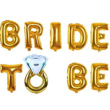 Wedding Bridal Shower 16inch Gold Silver Bride To Be Letter Foil Balloons Diamond Ring Balloon for Hen Party Favors Decoration 2024 - buy cheap