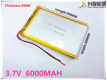 Polymer battery 6000 mah 3.7V 906090 smart home MP3 speakers Li-ion battery for dvr,GPS,mp3,mp4,cell phone,speak 2024 - buy cheap