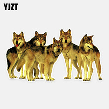 YJZT 14.5CM*8CM Fashion Ferocious Wolf PVC Animal Car Sticker Decal Decoration 5-0910 2024 - buy cheap