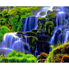 5D DIY Diamond Painting landscape Waterfall Cross Stitch 3D Diamond Scenery diamond Embroidery rhinestones Christmas gift 2024 - compre barato