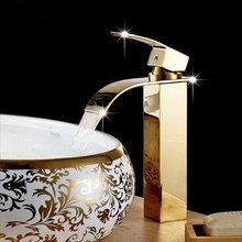 High Waterfall Faucet Hot and Cold Device Faucet Polished Golden/Chrome Bathroom Basin Sink Mixer Tap waterfall tap 2024 - buy cheap