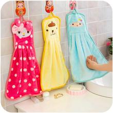 Square Head Cute Cartoon Flannel Velvet Hand Towels Hanging Thick Absorbent Towels for Hand Embroidery Wash Cloth 3 Pieces/Lot 2024 - buy cheap