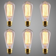 10 шт Эдисона промышленные галогенные лампы ST64 120V 220V Revolution Carbon Tungsten E27 лампочки 2024 - купить недорого