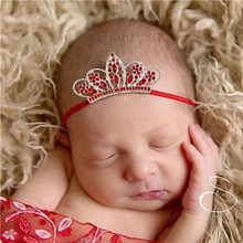 Birthday Newborn/Girls Crystal Crown Headband Elastic Crystal Headband Kids Photo Props Hair Accessories Newborn/Little Kids 2024 - купить недорого