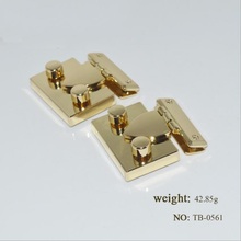 (10 PCS/lot) manufacturers wholesale handbags metal fittings high-grade alloy bright organs two-button lock 2024 - buy cheap