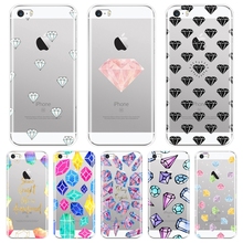 Diamond Gem Gemstone Black White Luxury Phone Case Silicone For iPhone 5C 5S SE 5 S Soft Back Cover For Apple iPhone 4S 4 S Case 2024 - buy cheap