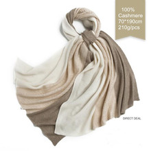 Naizaiga 100% top qunlity Cashmere scarf 3 knitting winter warm 210g solid color mixed fashion pashmina ,QYR20 2024 - buy cheap